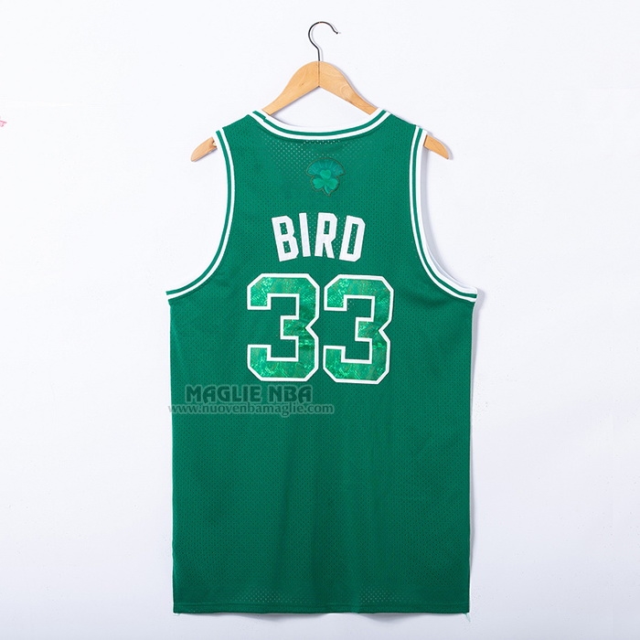 Maglia
 Larry Bird NO 33 Boston Celtics Hardwood Classics Snakeskin 2021 Verde
